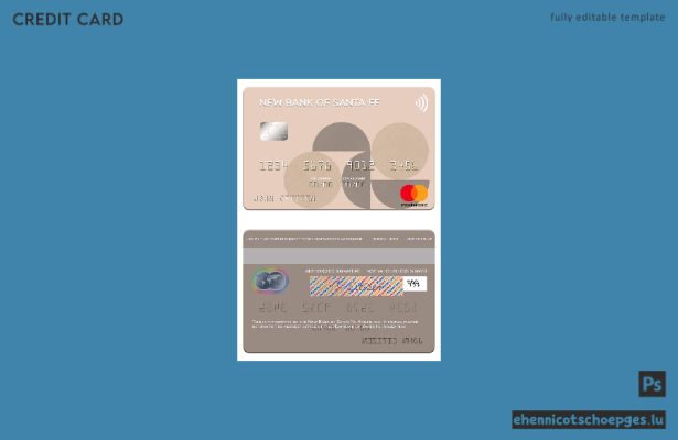 Argentinische neue Bank of Santa Fe Mastercard – Beispielvorschau